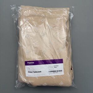 Palette Beige Fitted Tablecloth Fits standard 6 ft rectangular tables